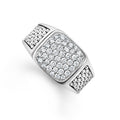 Diamonds form this square statement ring with Caviar beading band details. LAGOS diamonds are the highest quality natural stone.