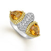 Caviar Color 18K Maderia Citrine & Diamond Trillion Ring