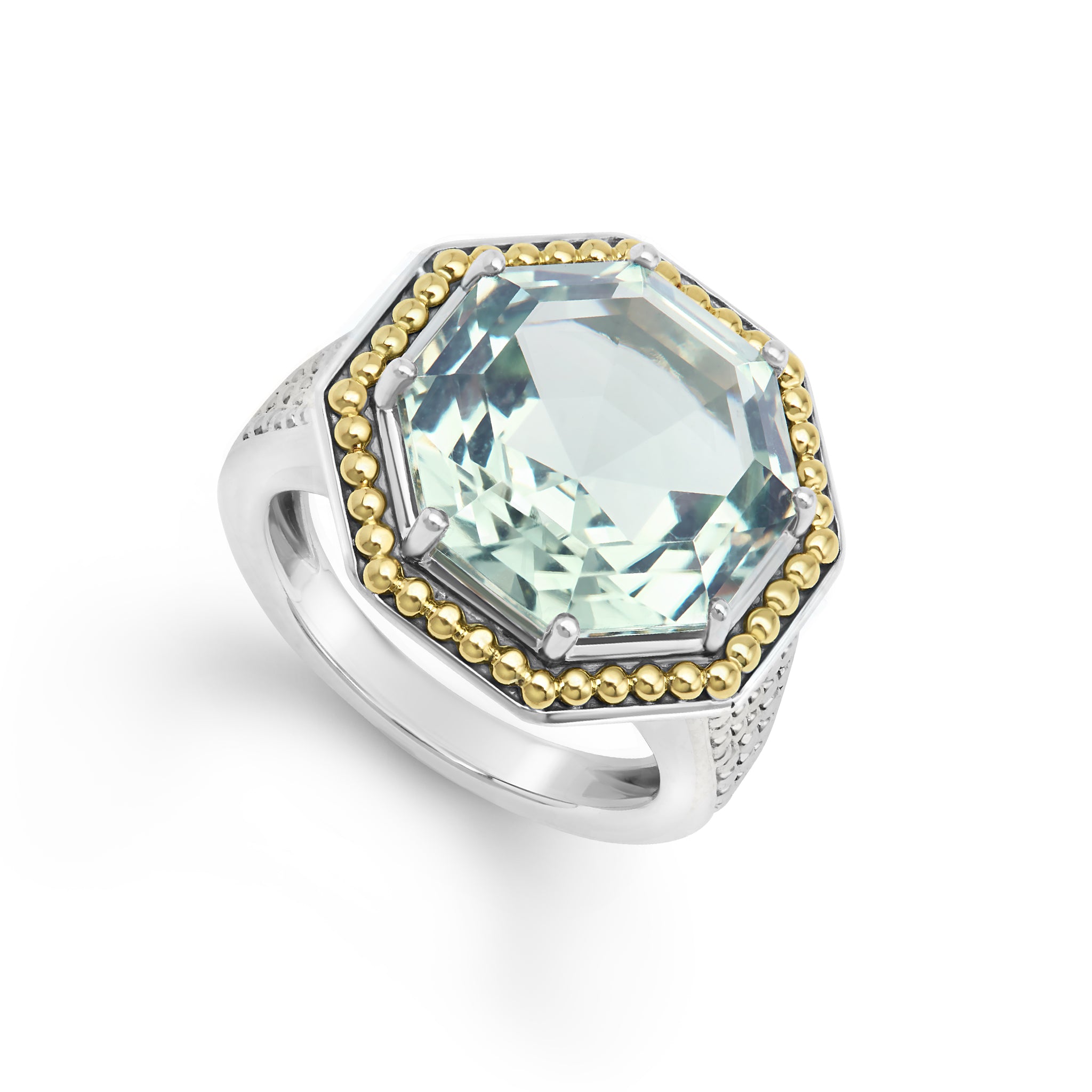 Rittenhouse Two-Tone Prasiolite Octagon Ring