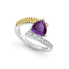 Caviar Color 18K Trillion-Cut Amethyst and Diamond Ring