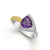 Caviar Color 18K Trillion-Cut Amethyst and Diamond Ring