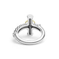 beaded sterling silver and gold diamond cross ring