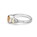 Signature Caviar Two-Tone Citrine Oval Ring in sterling silver with 14K gold accents, featuring a faceted citrine gemstone and caviar beading on the band.