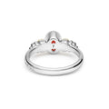 Signature Caviar Two-Tone Garnet Oval Ring featuring sterling silver and 14K gold with caviar beading, a red heart, and number 7 detailing on the crown motif.