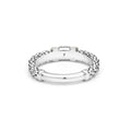 Signature Caviar Two-Tone Small Diamond Station Ring featuring sterling silver caviar beading, polished 14K gold stations, and diamonds, with a visible size 7 stamp inside one ring.