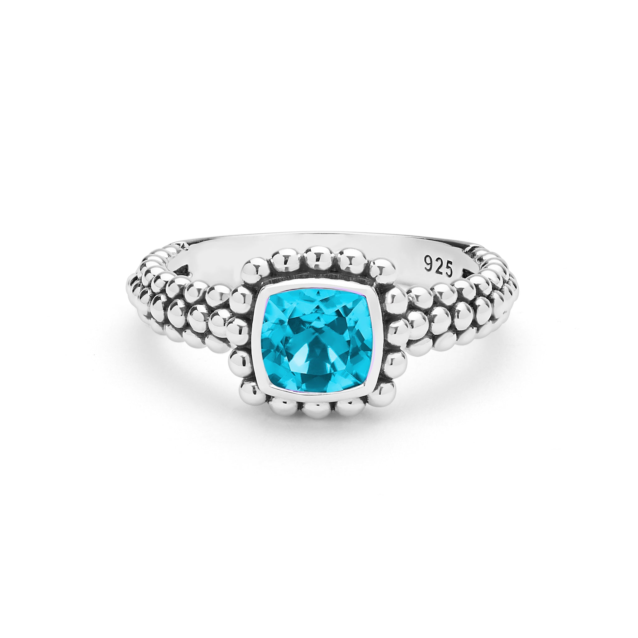 Rittenhouse Sterling Silver Cushion-Cut Swiss Blue Topaz Ring