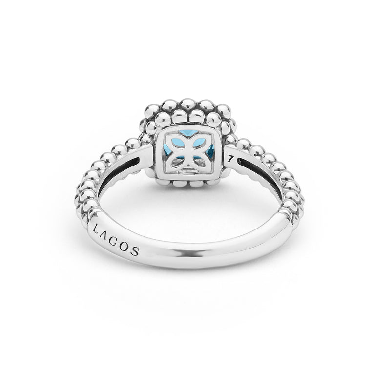 Rittenhouse Sterling Silver Cushion-Cut Swiss Blue Topaz Ring