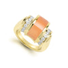 Studio 18K Peach Moonstone and Diamond Ring