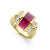 Studio 18K Gold Pink Tourmaline and Diamond Dome Ring
