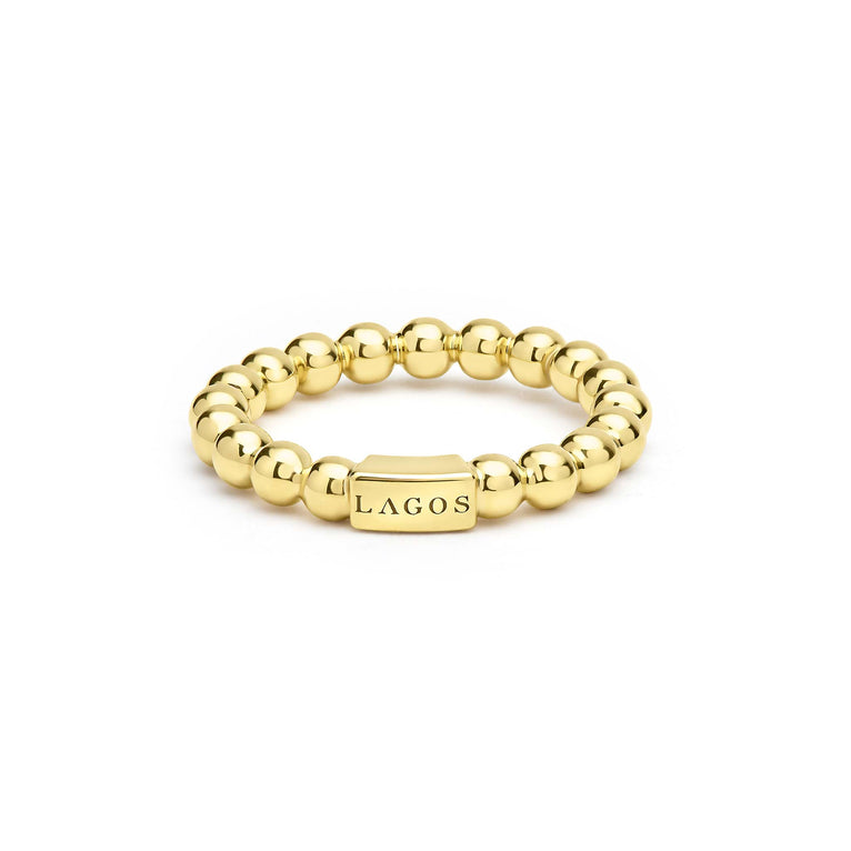 Caviar Gold 18K Gold Caviar Beaded Stacking Ring