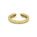 Signature Caviar 18K Gold Mini Versa Stacking Ring featuring polished gold hoops with bead-like links, designed for stacking and layering, reflecting elegance and quality.