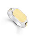 18K gold and sterling silver forms this statement ring.