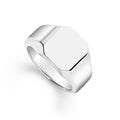 Smooth sterling silver forms this octagon signet ring.