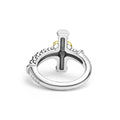 beaded sterling silver and gold cross ring