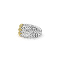 Caviar Icon Two-Tone Caviar Three Row Ring