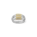 Caviar Icon Two-Tone Caviar Three Row Ring
