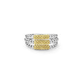 Caviar Icon Two-Tone Caviar Three Row Ring