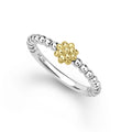 Front view of Two-Toned Caviar Stacking Ring (5 mm)