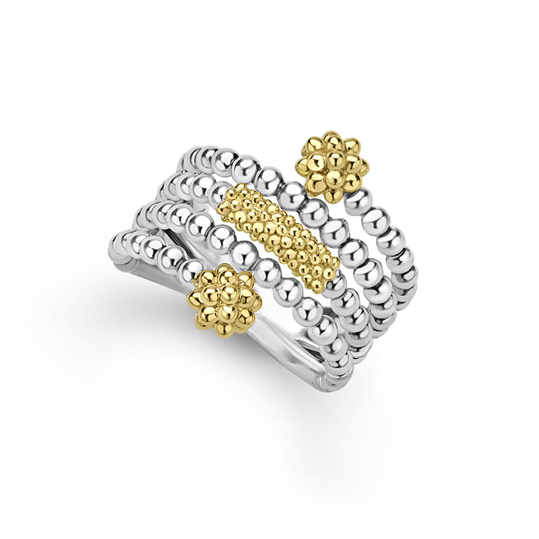 closeup of Two-toned Beaded Ring
