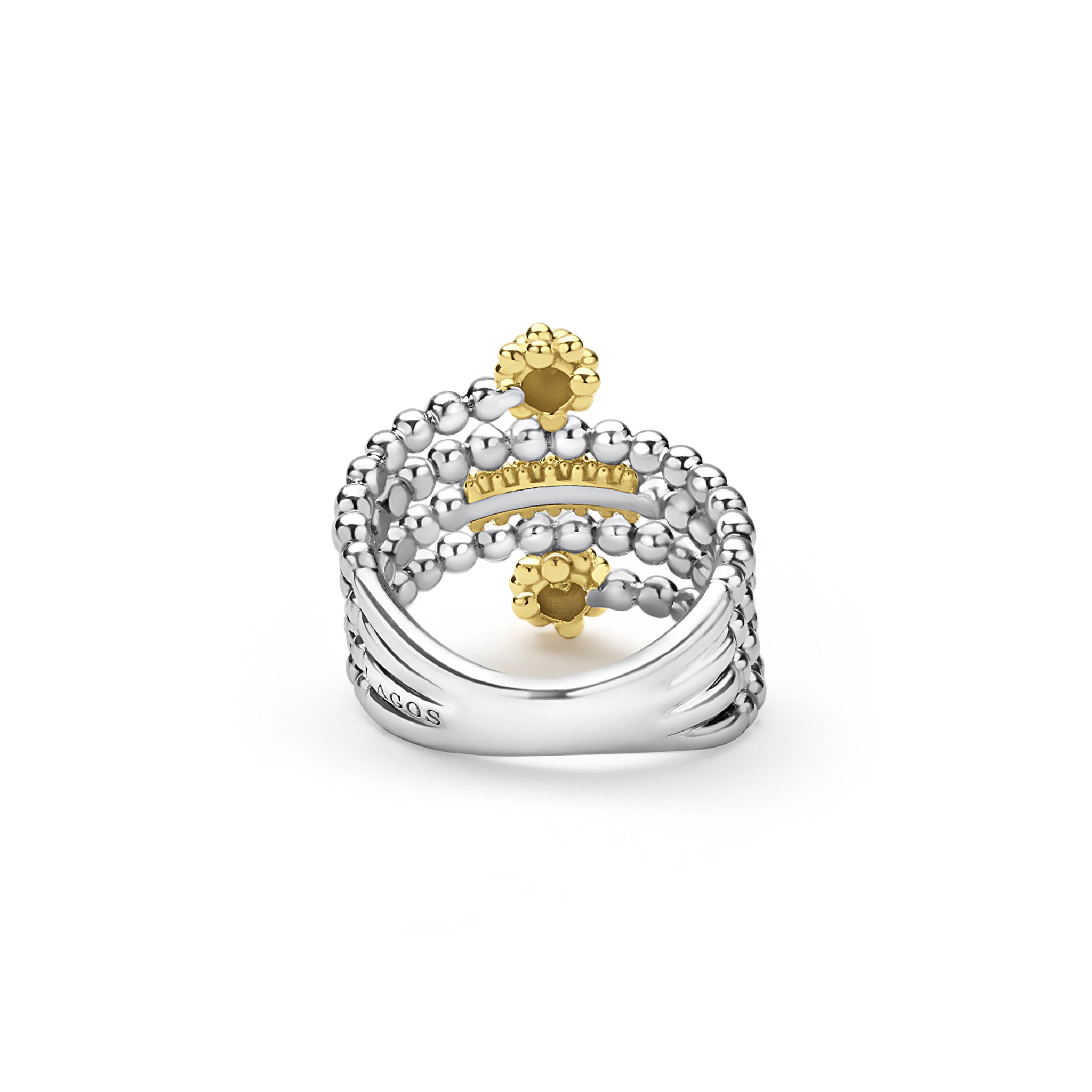 back view of Two-toned Beaded Ring