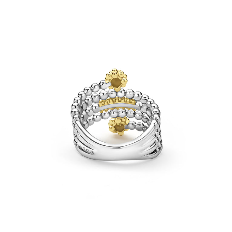 back view of Two-toned Beaded Ring