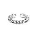 Signature Caviar Silver Caviar Beaded Versa Stacking Ring