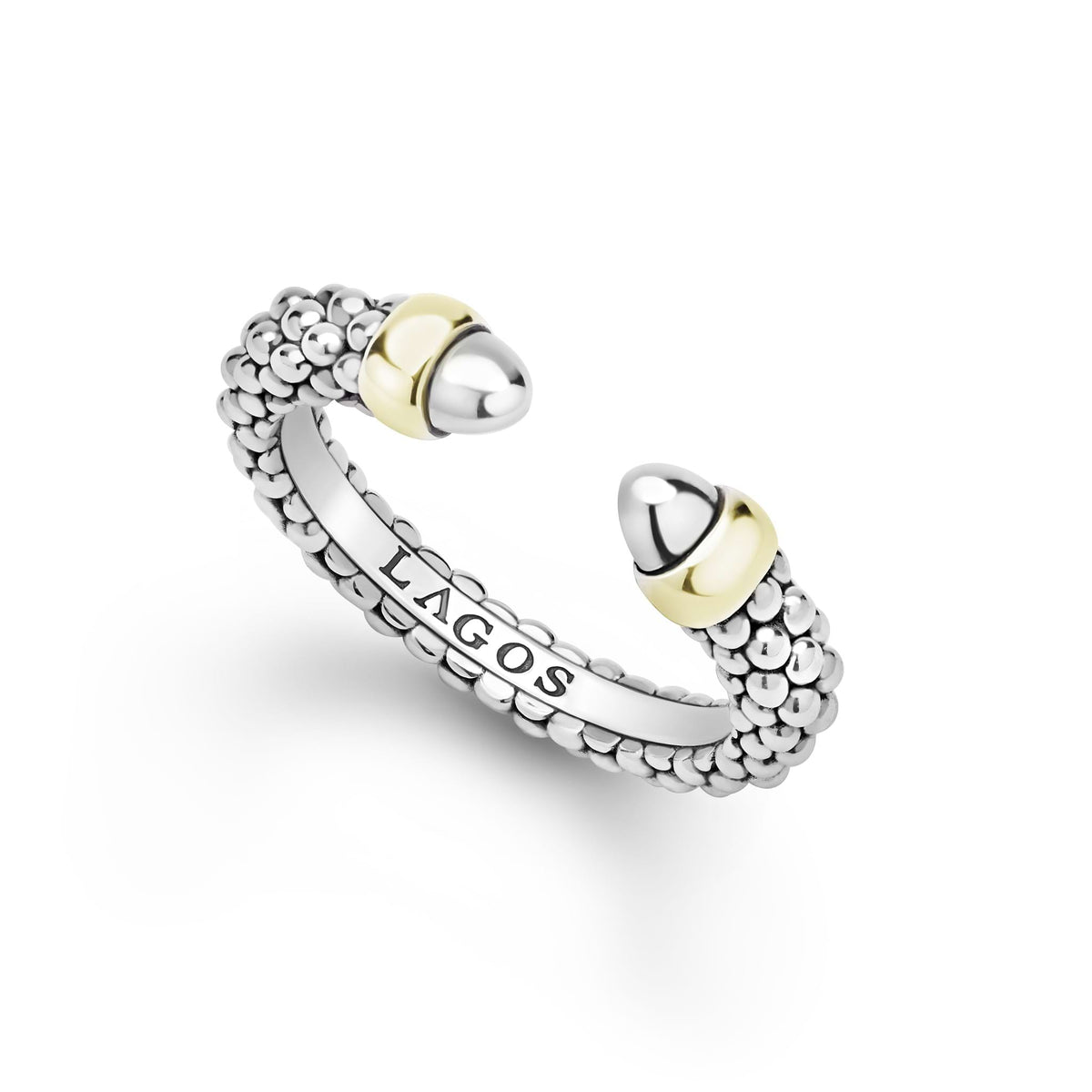 Signature Caviar Two-Tone Mini Versa Stacking Ring – LAGOS