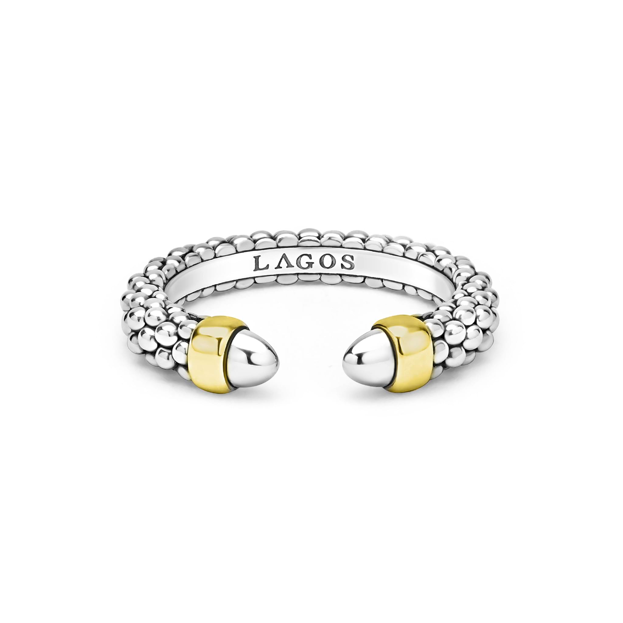 Signature Caviar Two-Tone Mini Versa Stacking Ring
