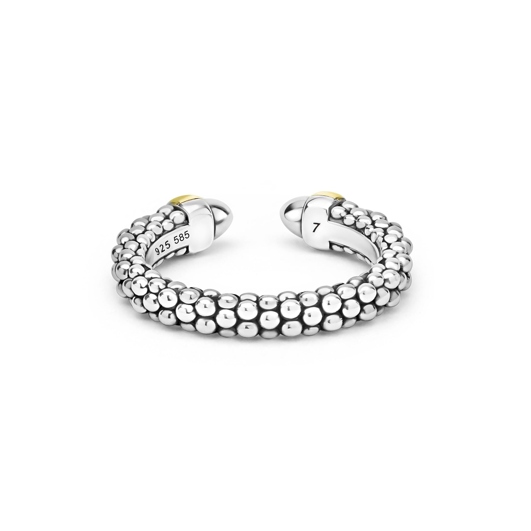 Signature Caviar Two-Tone Mini Versa Stacking Ring