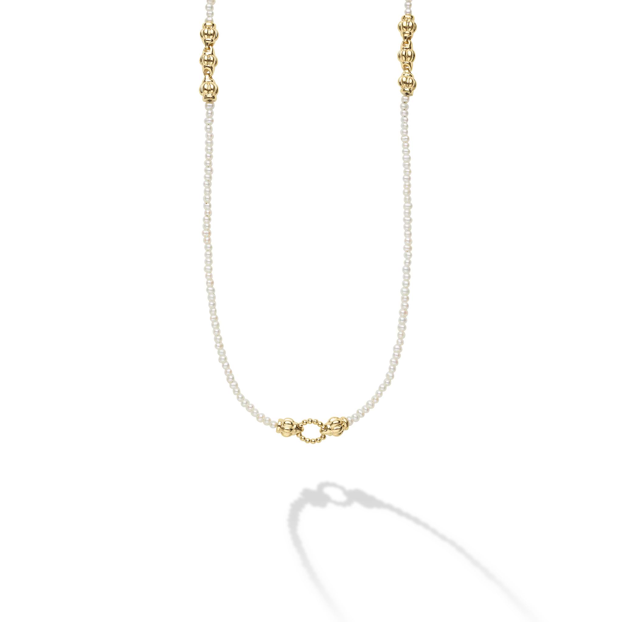 Luna 18K gold and Pearl Beaded Necklace