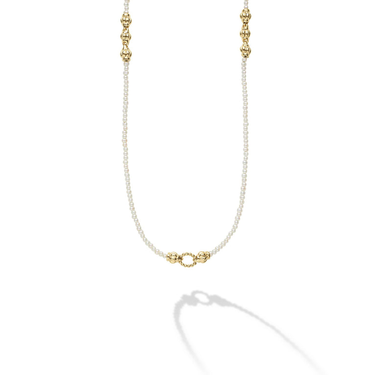 Luna 18K gold and Pearl Beaded Necklace