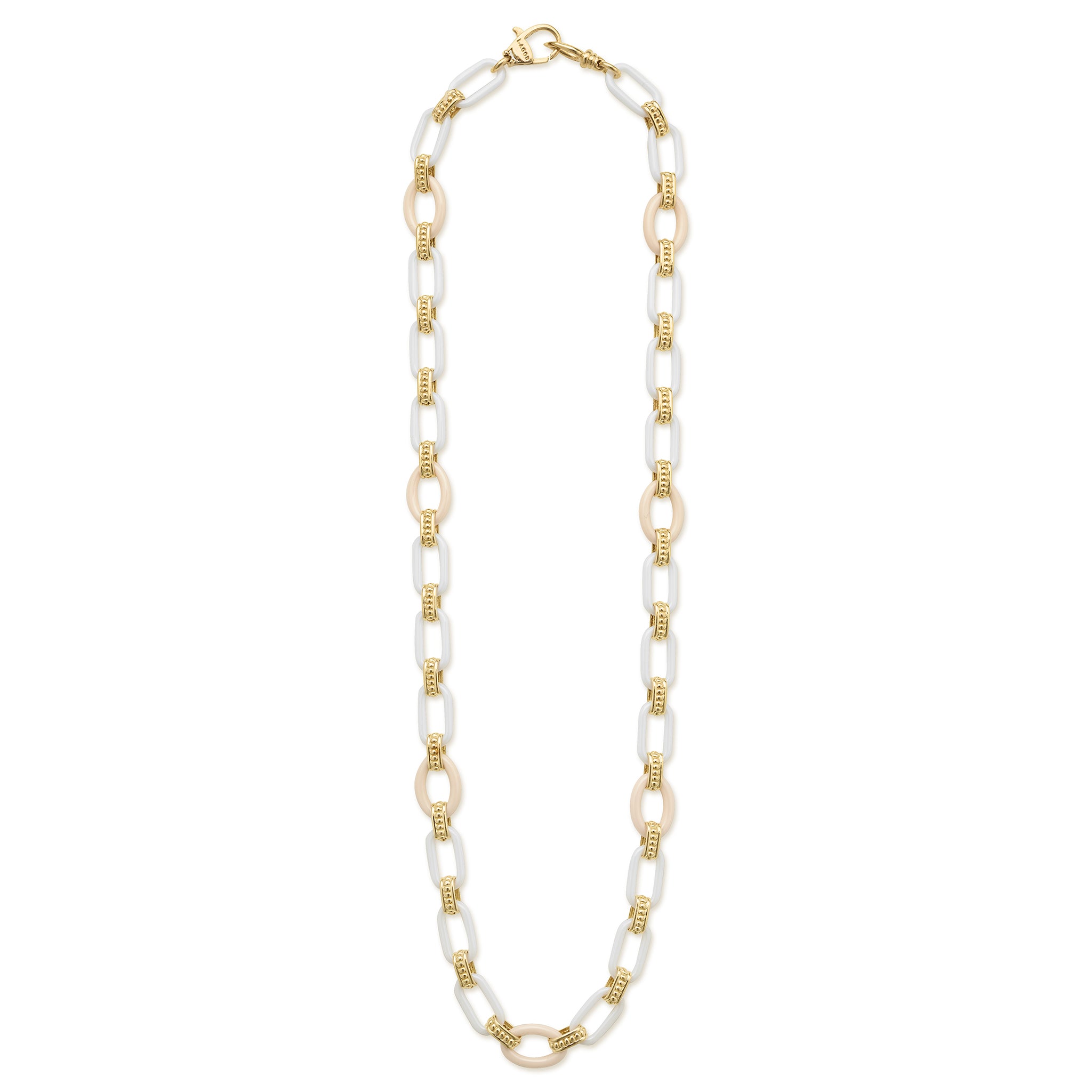 Caviar Color 18K Gold and White Ceramic Necklace