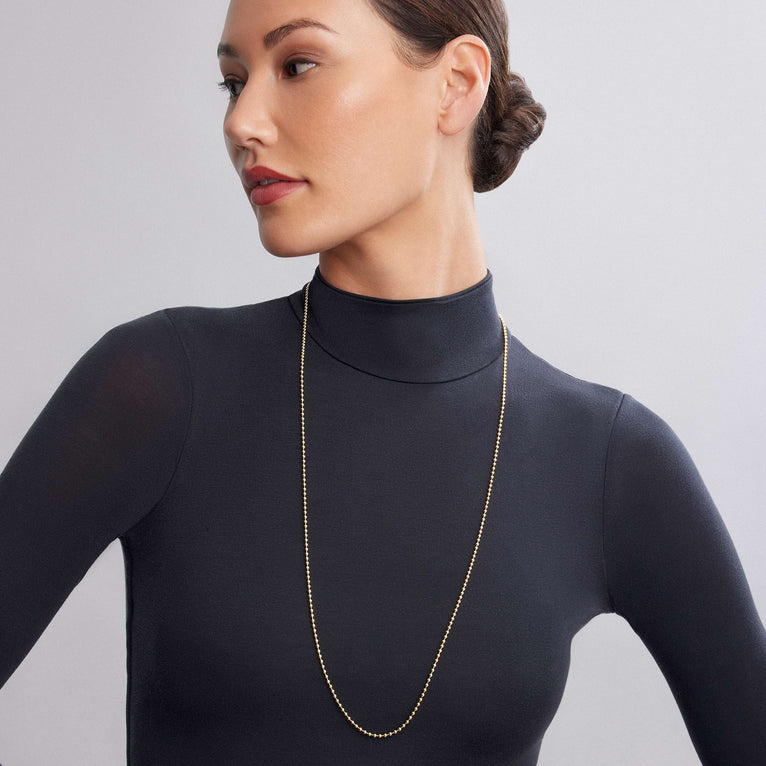Caviar Gold 18K Gold Beaded Chain Necklace