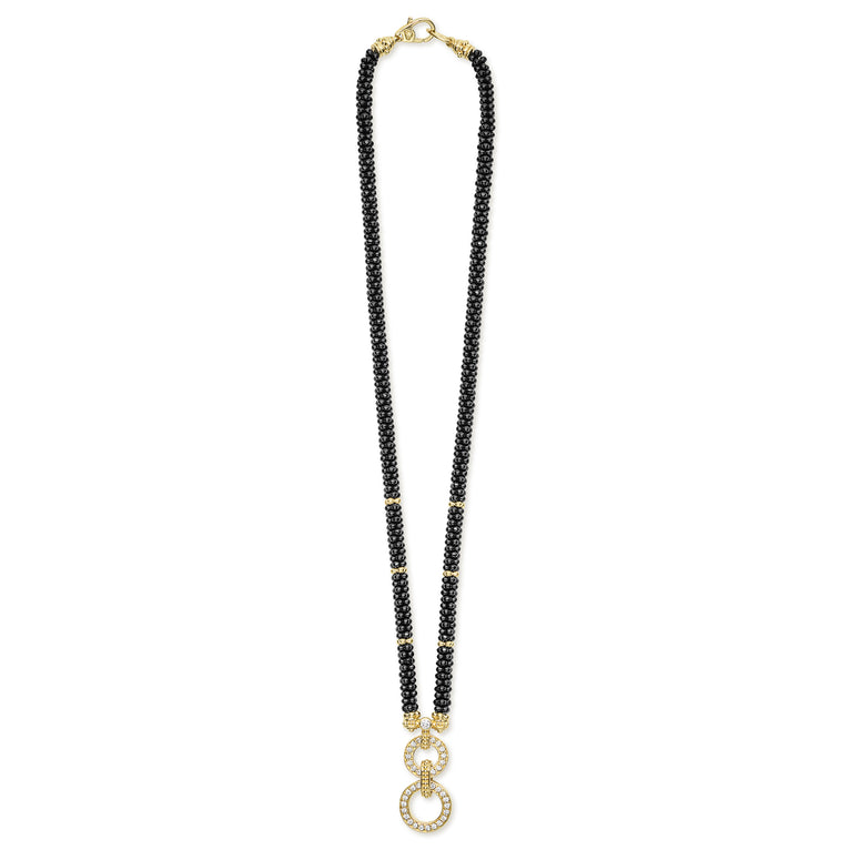 Black Caviar 18K Gold and Black Ceramic Circle Rope Necklace