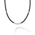Black Caviar 18K Gold Black Ceramic and Diamond Station Rope Necklace
