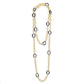 Caviar Gold and Black Ceramic Oval Link Necklace