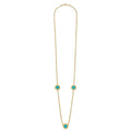 Covet 18K gold 3-station turquoise necklace