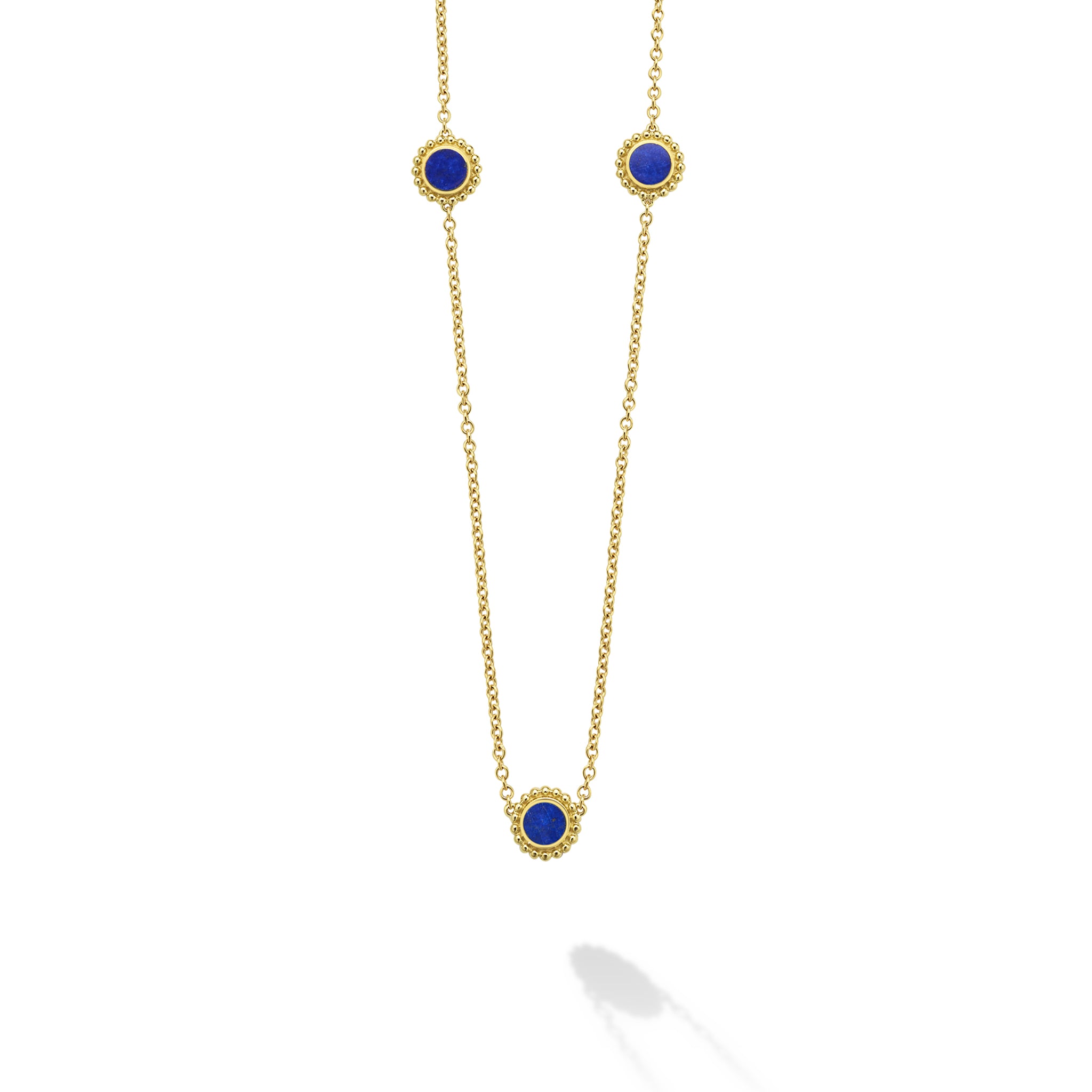 Covet Three Station Round Mother of Pearl Necklace