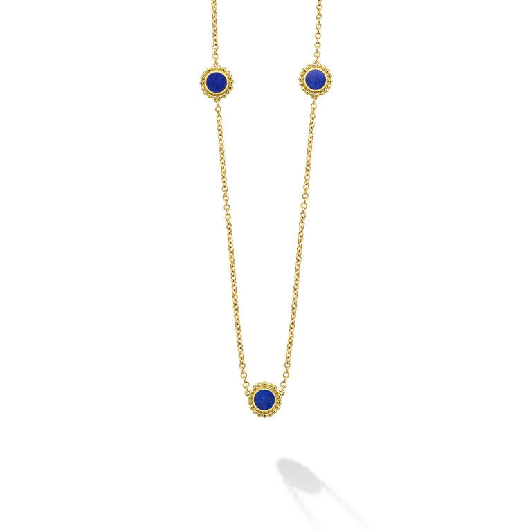Covet Three Station Round Mother of Pearl Necklace