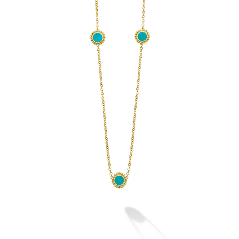 Covet 18K Gold 6-Station Turquoise Necklace