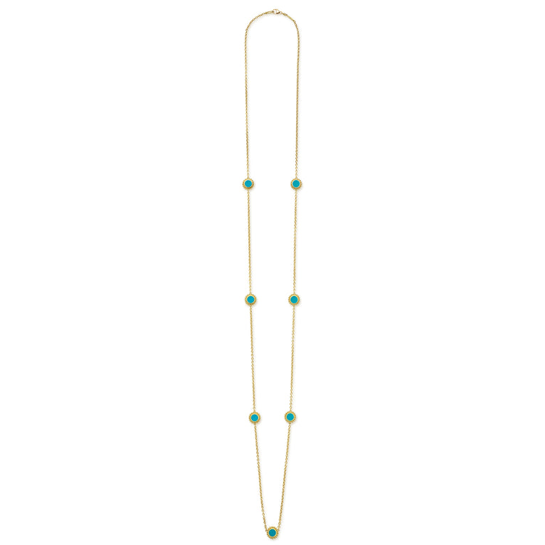 Covet 18K Gold 6-Station Turquoise Necklace