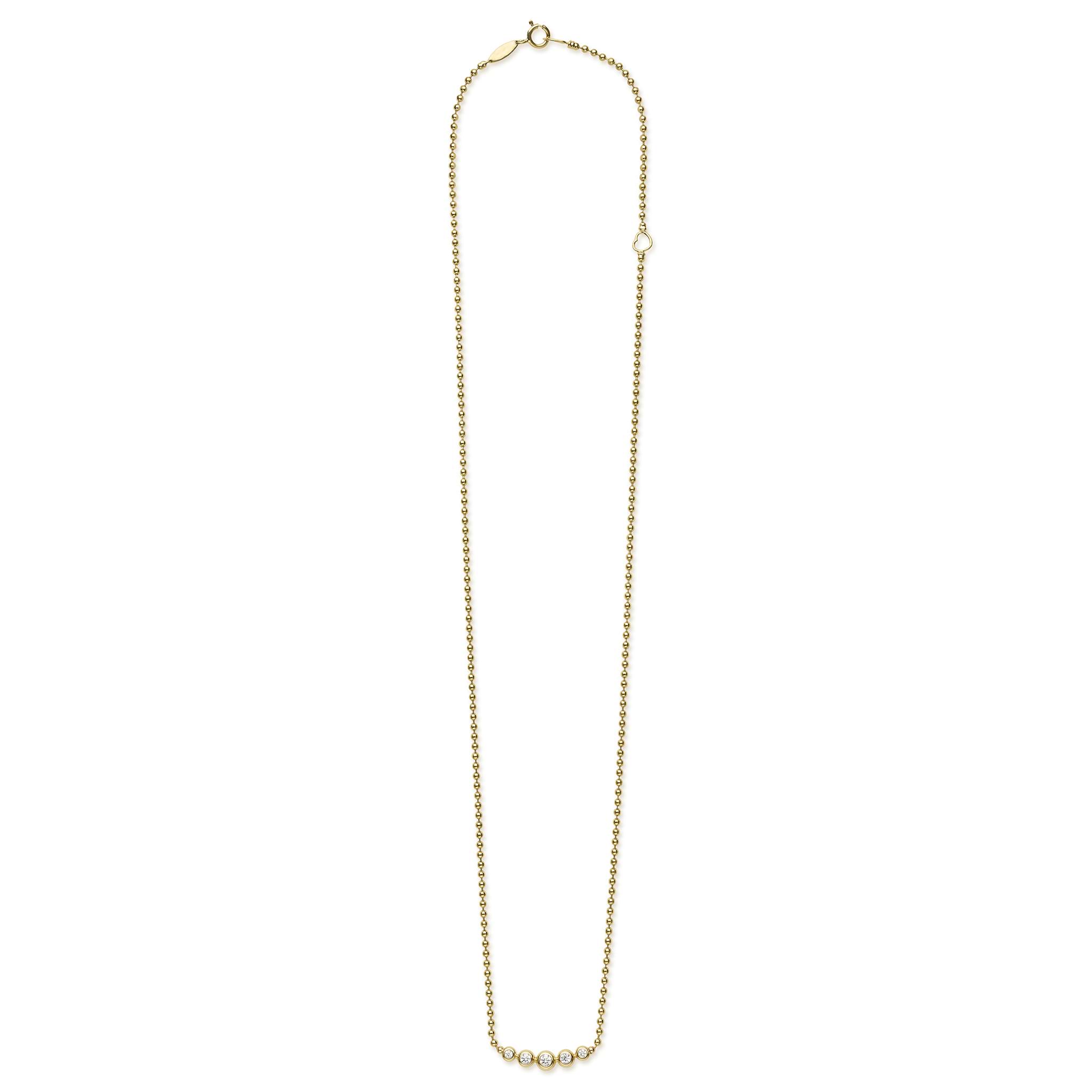 Caviar Gold 18K Caviar Gold Five Diamond Necklace