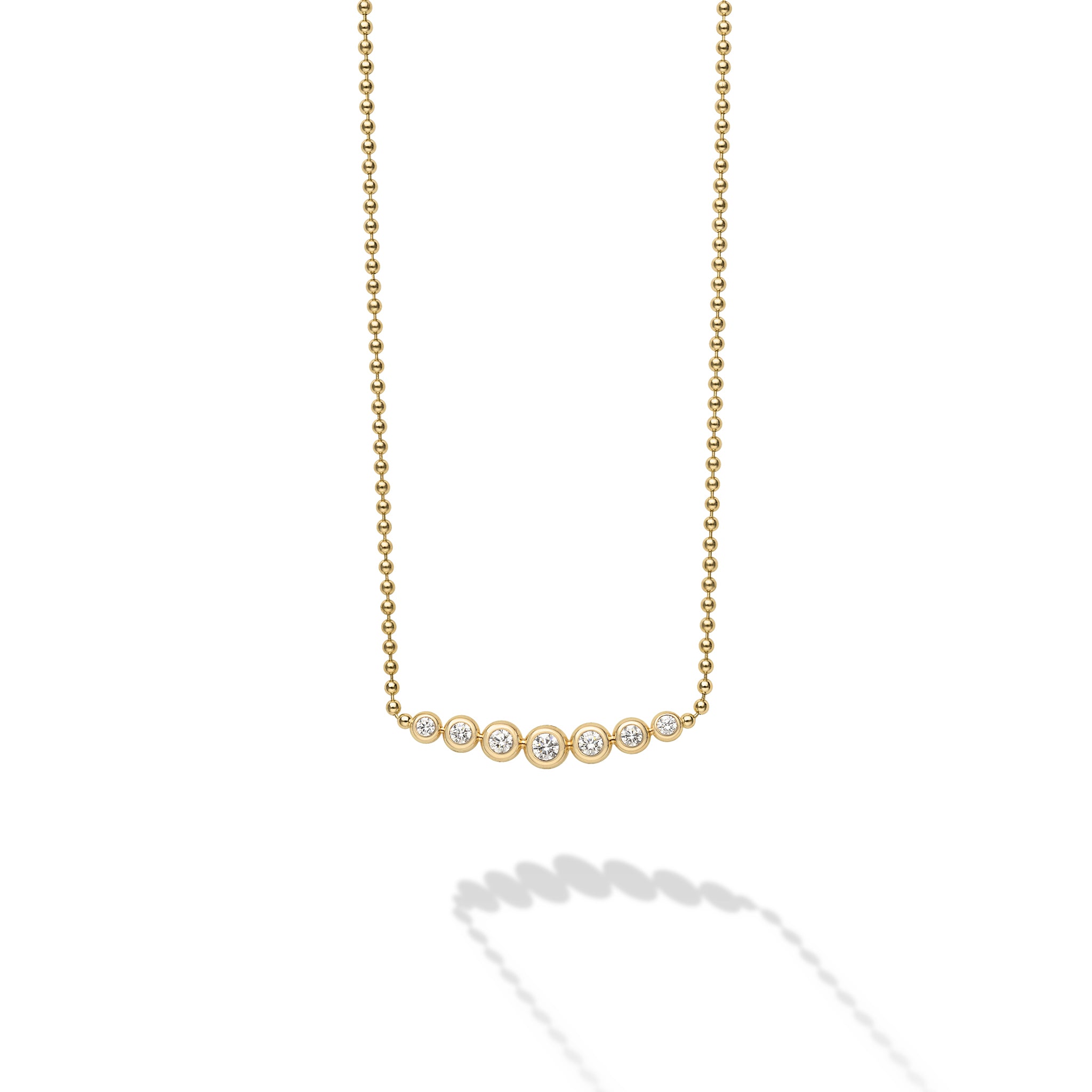 Caviar Gold 18K Gold Seven-Diamond Necklace