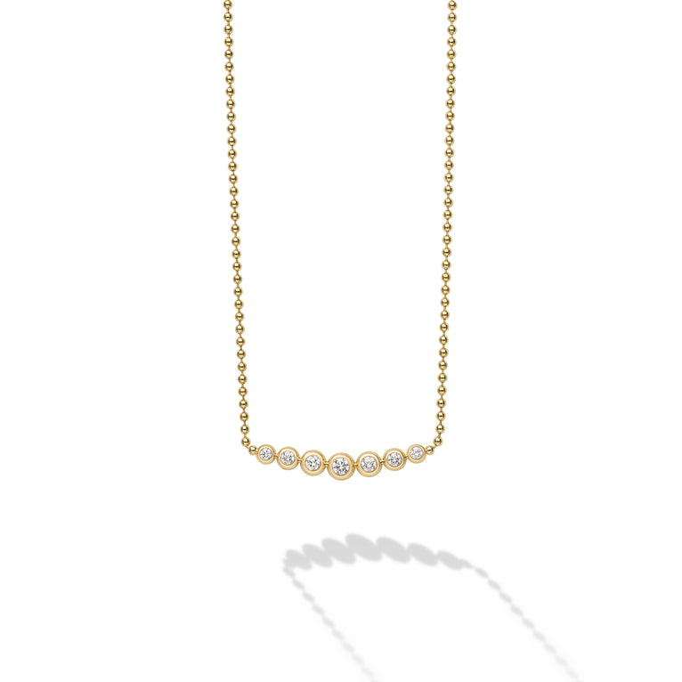 Caviar Gold 18K Gold Seven-Diamond Necklace