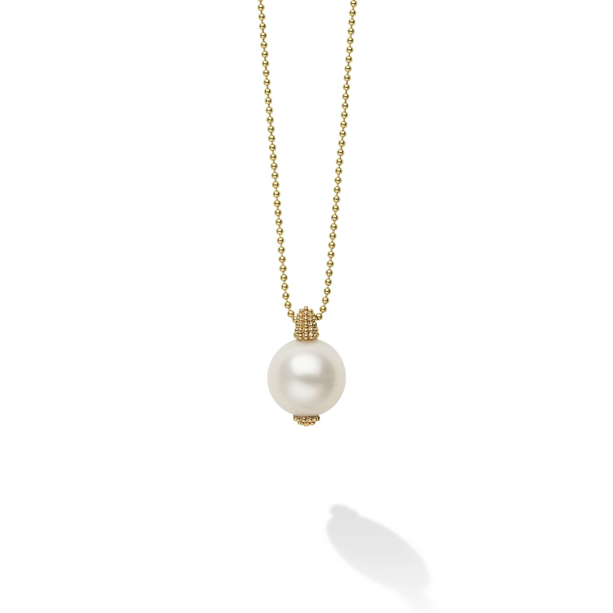 Luna 18K Gold Pearl Pendant Necklace