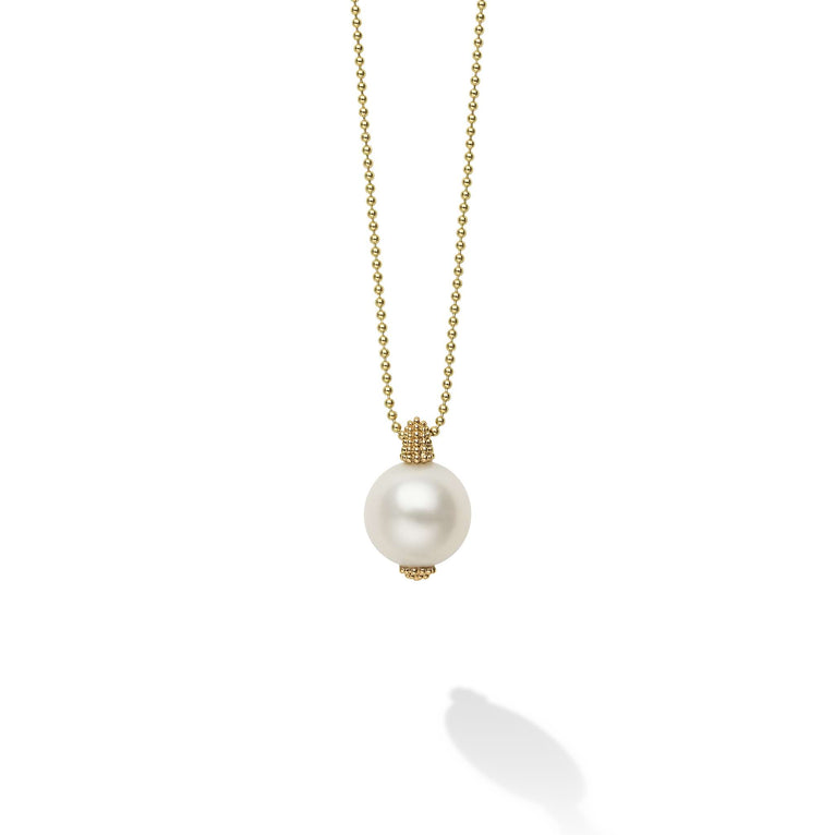 Luna 18K Gold Pearl Pendant Necklace
