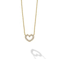 Caviar Gold 18K Gold Diamond Heart Pendant Necklace