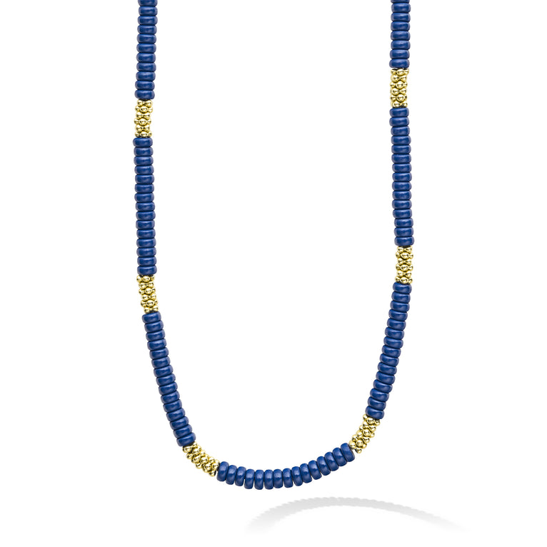 Blue Caviar Ceramic Caviar Beaded Necklace