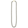 18K gold matte black ceramic oval link necklace with Caviar beaded links and lobster clasp, 7 mm width, 20–24 inch