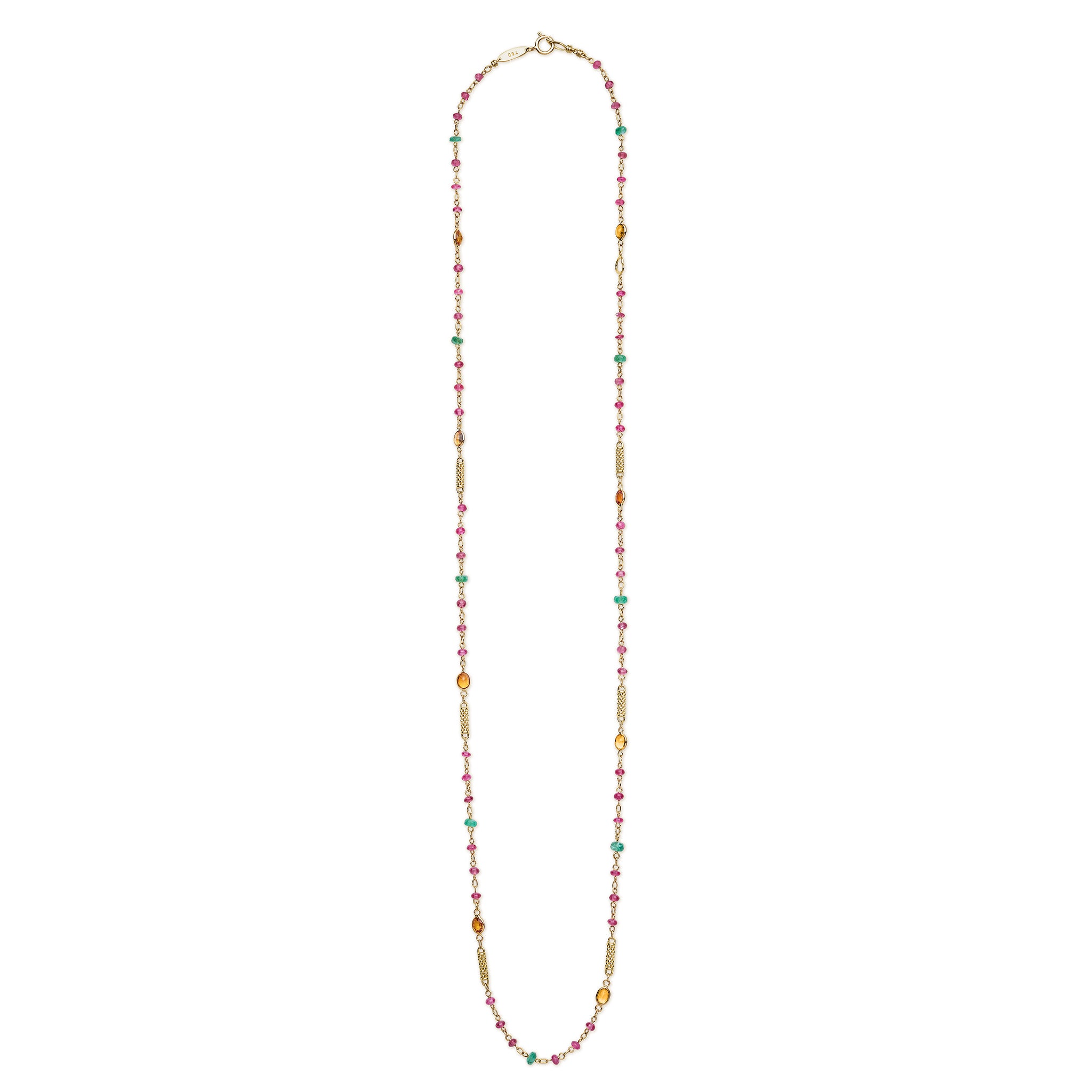 Caviar Gold 18K Gold Orange Sapphire Necklace